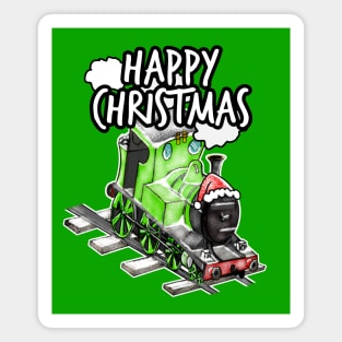 Happy Christmas Steam Train Railway Railroad Enthusiasts Snow Magnet